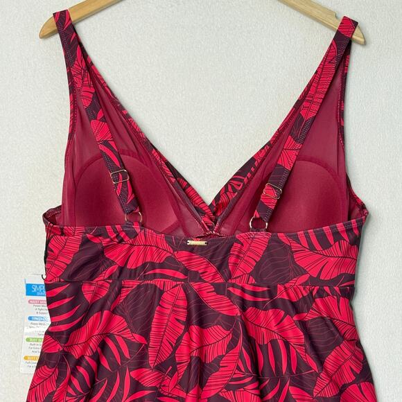 Slim Fit One Piece Tropical Swimwear Size 1X - Picture 7 of 12